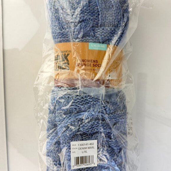 Muk Luks Women’s Marl Cable Knit Slipper Socks L/XL Non Slip Lounge sz 8-10 - Picture 2 of 7